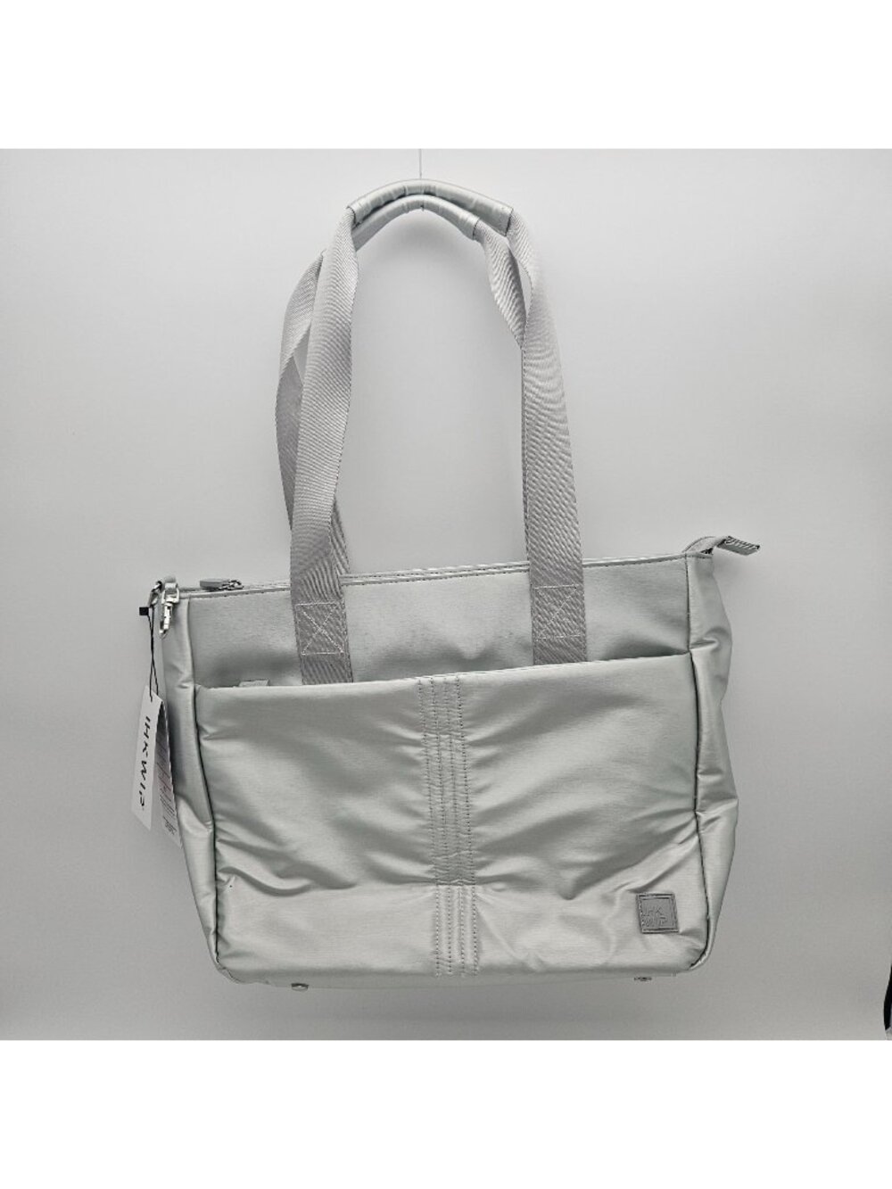 IHKWIP Carry Your Confidence Metallic Silver Large Tote Crossbody Strap RFID NWT